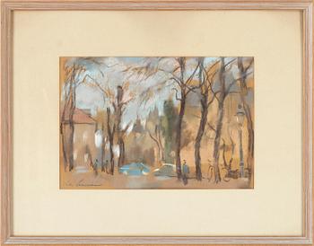 Lotte Laserstein · LOTTE LASERSTEIN, blandteknik, signerad.