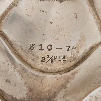 A five-piece sterling silver coffee and tea service, and 12 spoons, USA, first quarter of the 20th century.