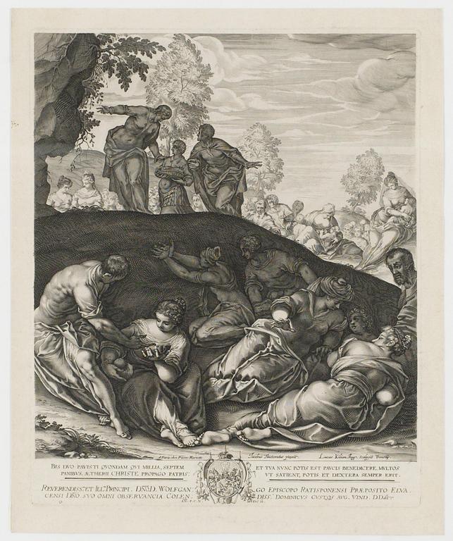 Lucas Kilian, "The feeding of the five thousand" (Die wundersame Brotvermehrung).