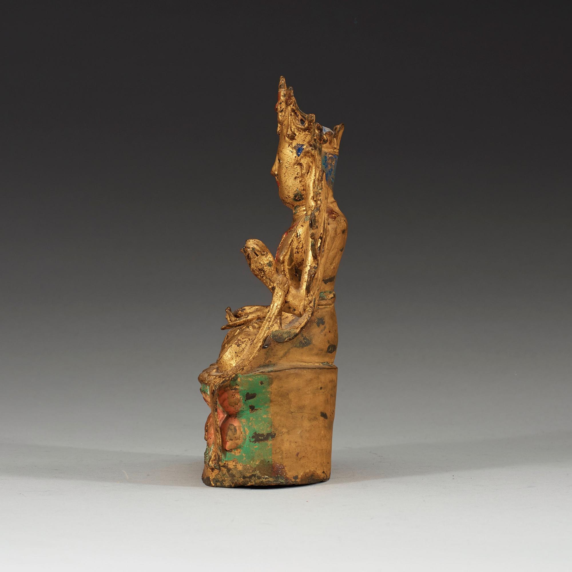 A bronze Guanyin, Qing dynasty (1644-1912).