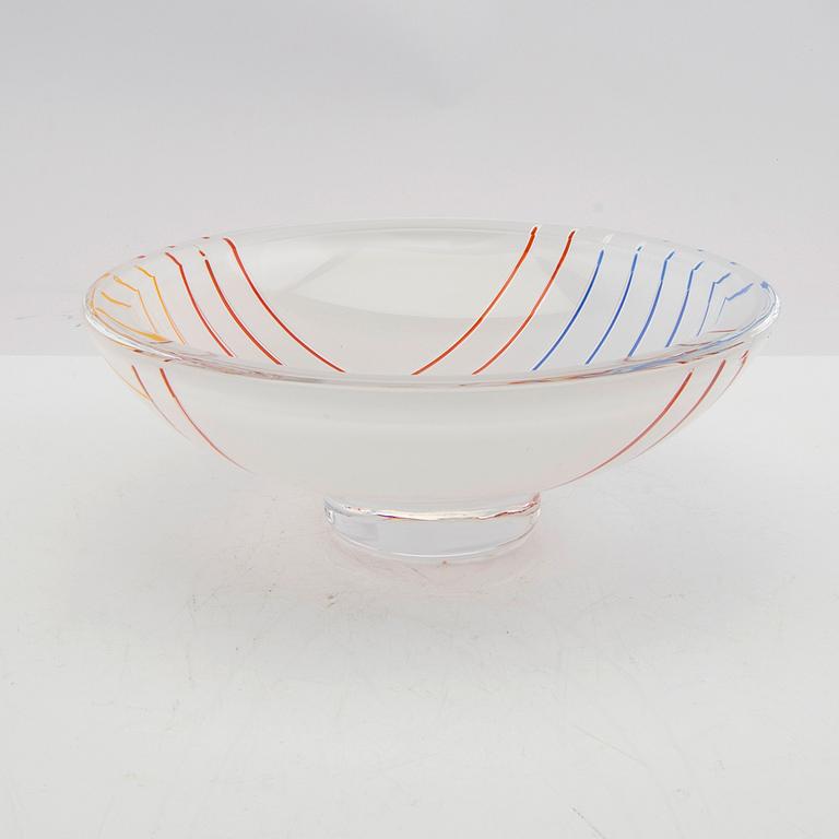 Berit Johansson, bowl signed and dated Orrefors 1983.
