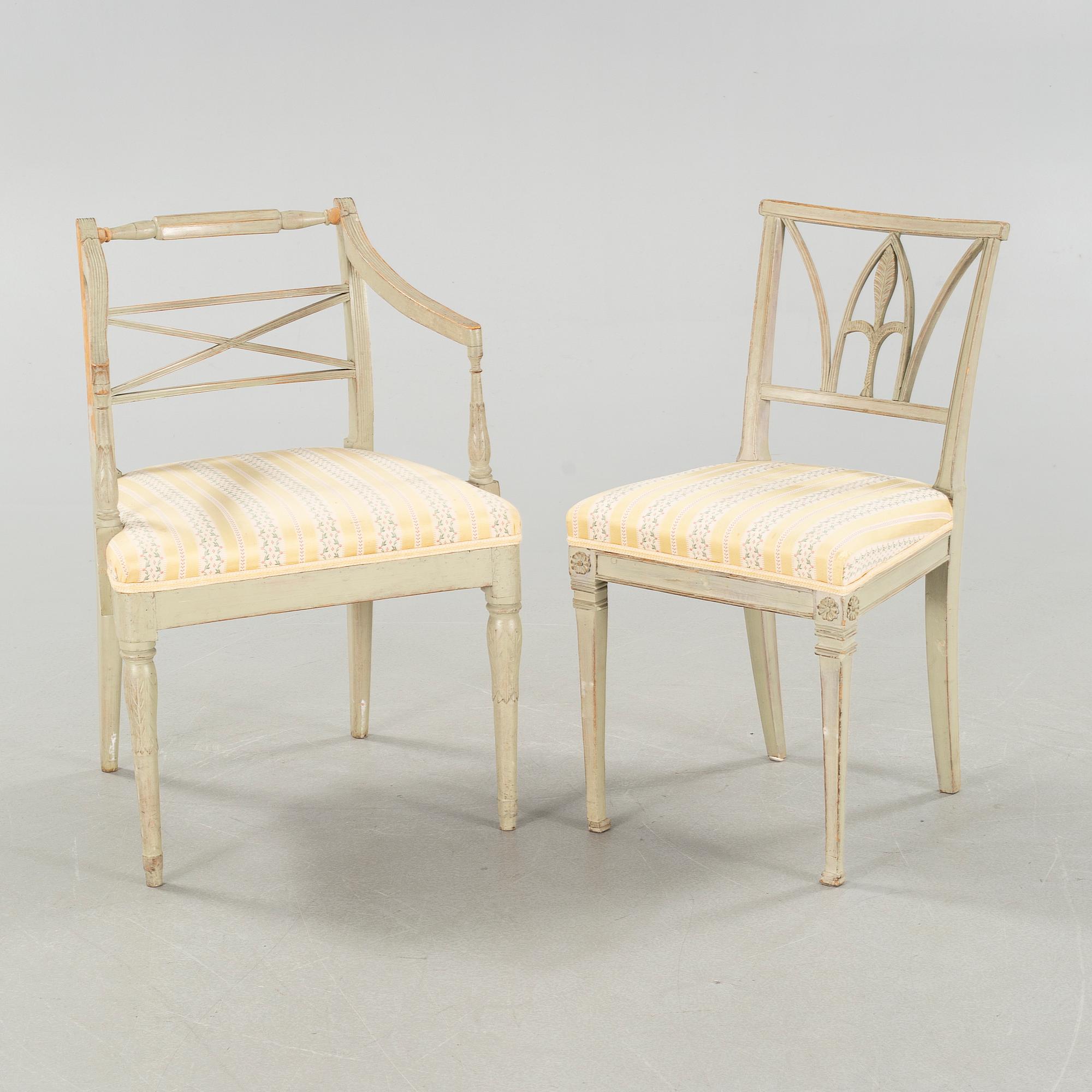 STOLAR, 2 st, gustavianska, omkring år 1800.