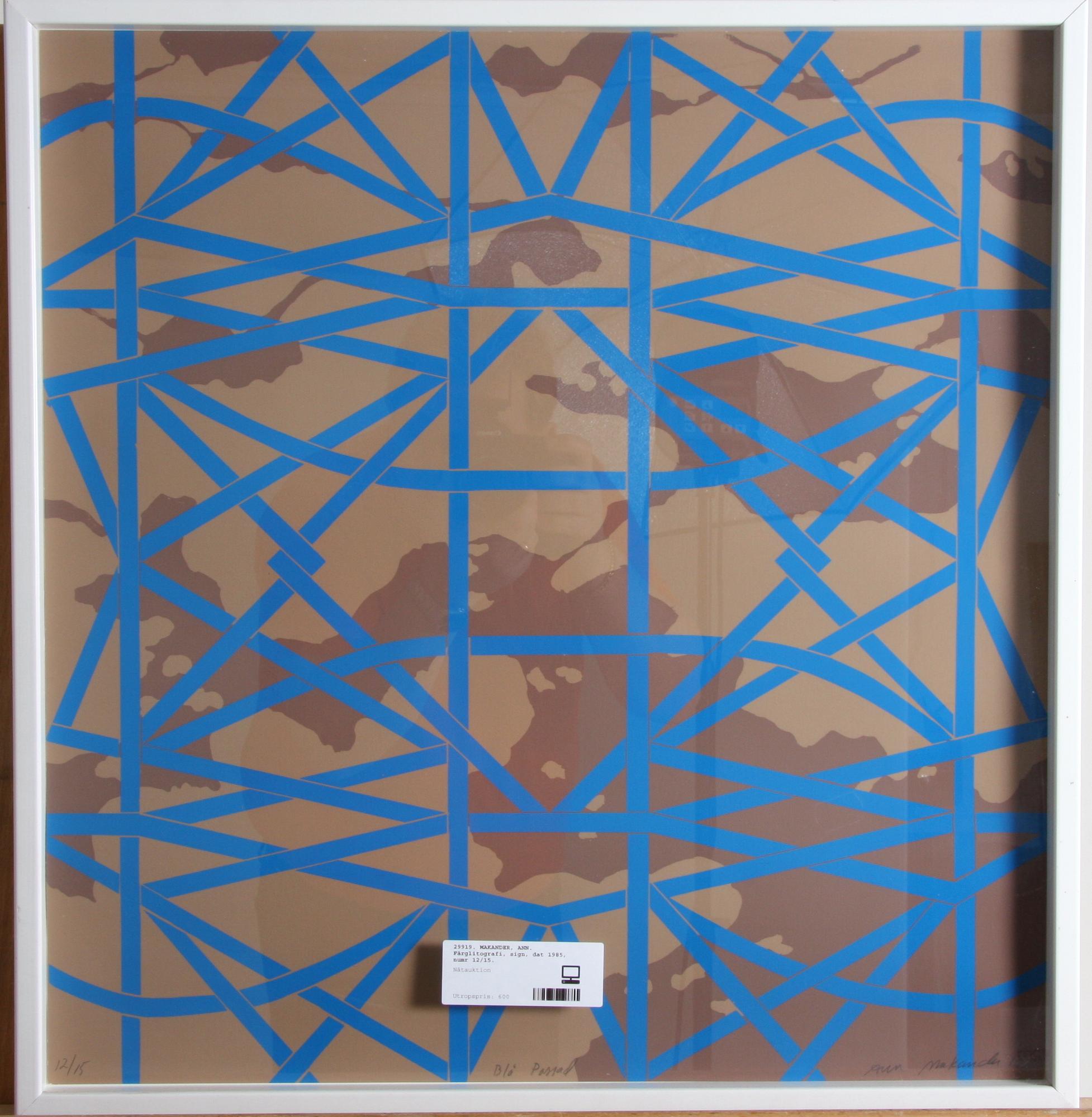 MAKANDER, ANN. Färglitografi, sign, dat 1985, numr 12/15.