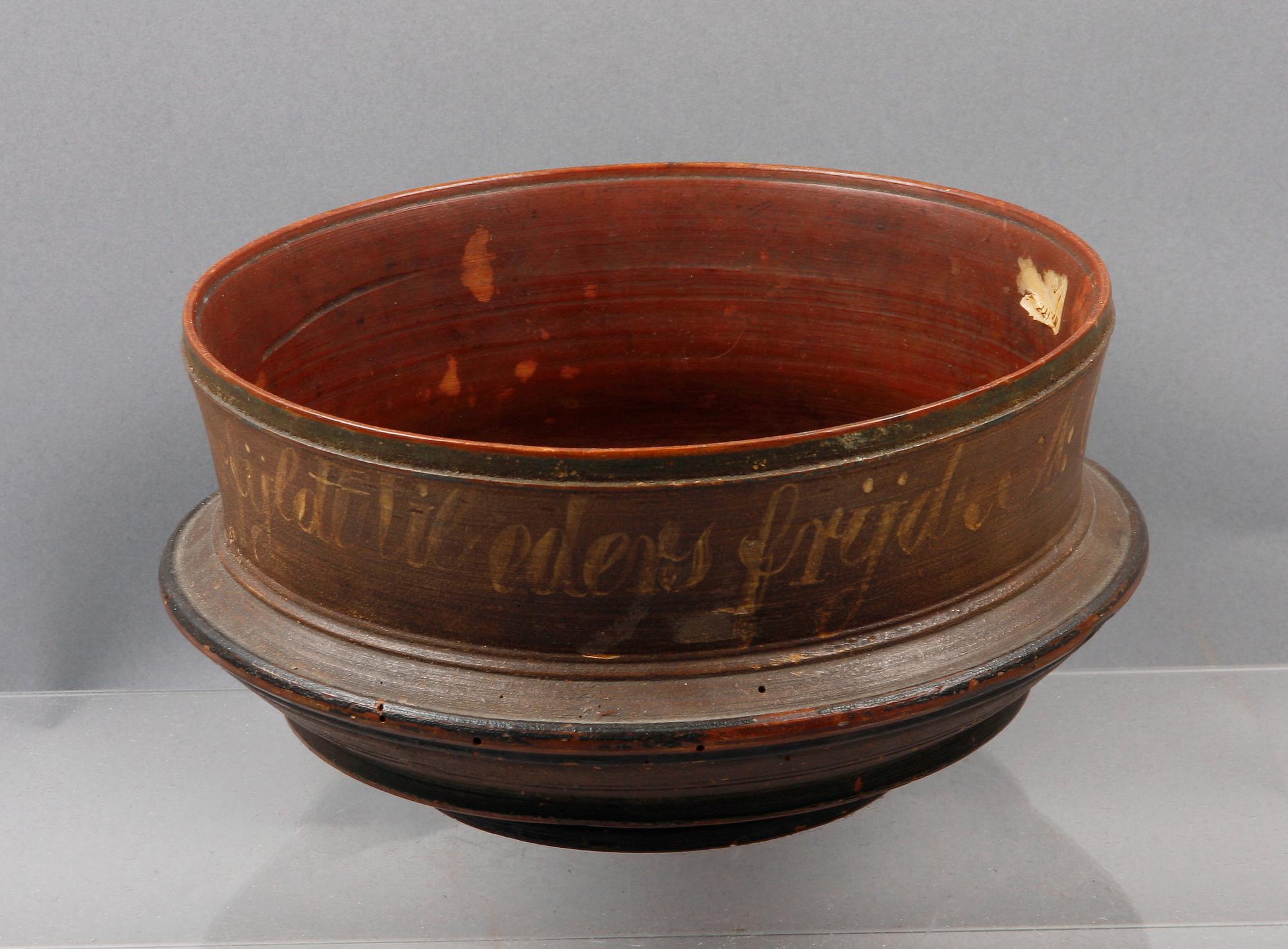 SKÅL, trä, allmoge, Norge, märkt 1869.