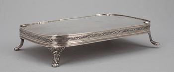 BORDSPLATEAU, silver, Michael Olof Barkman (1813-1851), Varberg 1830. Vikt 370 g.