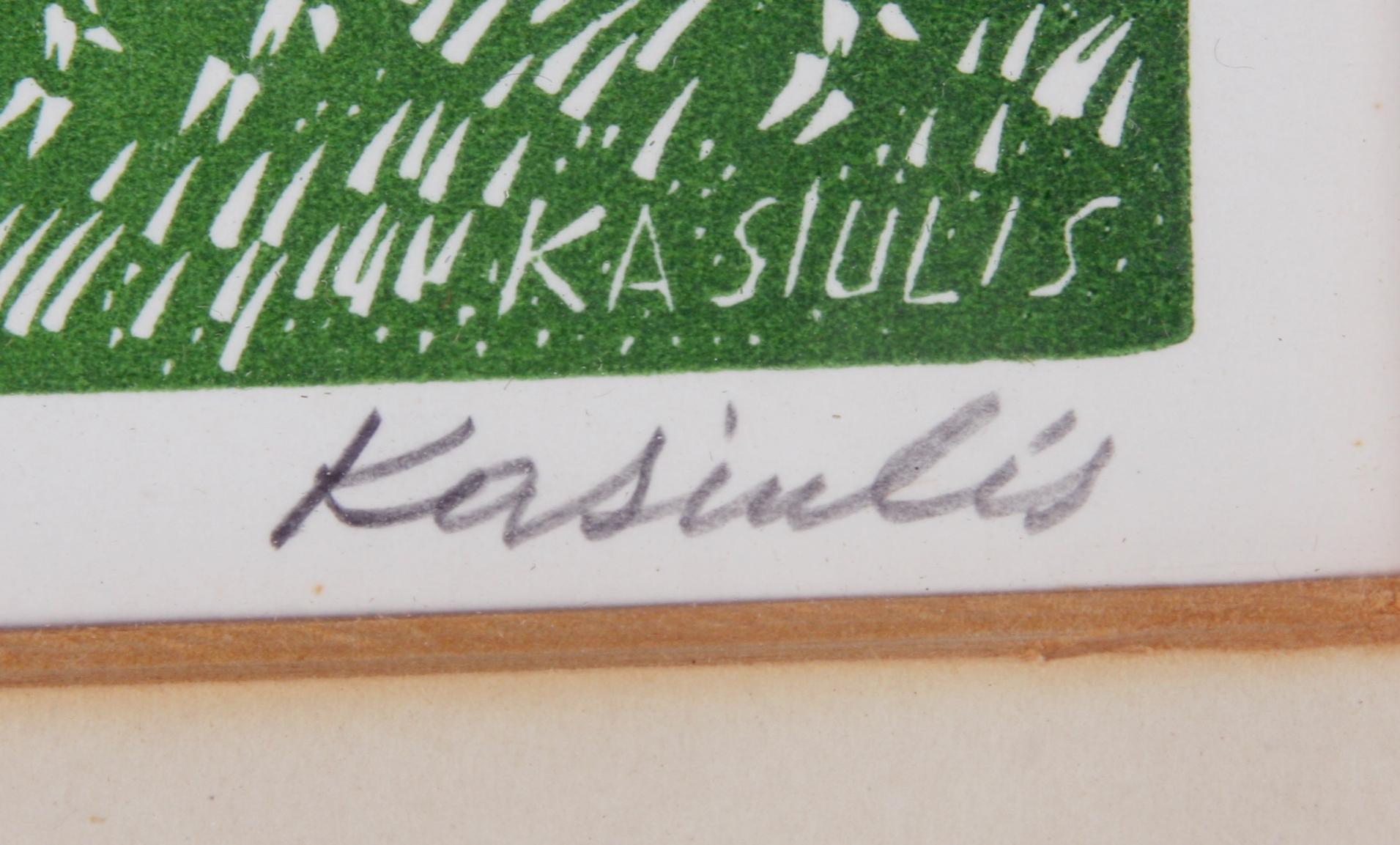 MATTINEN, SEPPO och KASIULIS, VYTAUTAS, affisch resp träsnitt, sign.