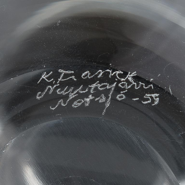 Kaj Franck, karaff, "Kremls klockor", glas, signerad K. Franck Nuutajärvi Notsjö -59.