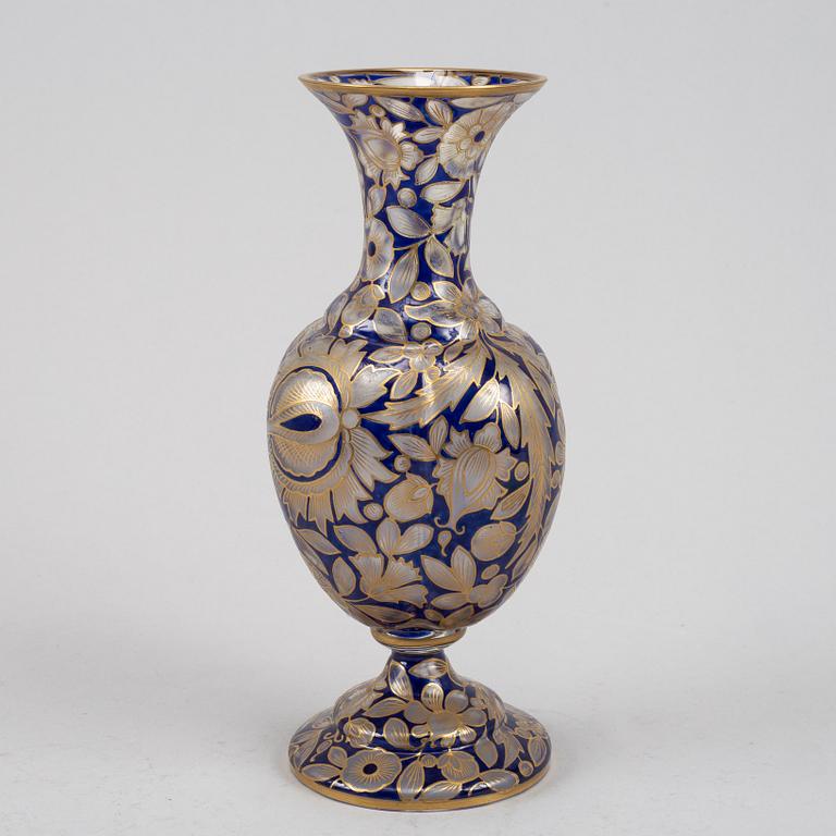 Haida, probably by Julius Mühlhaus & Co an enamel painted vase, Bohemia, early 20th C.