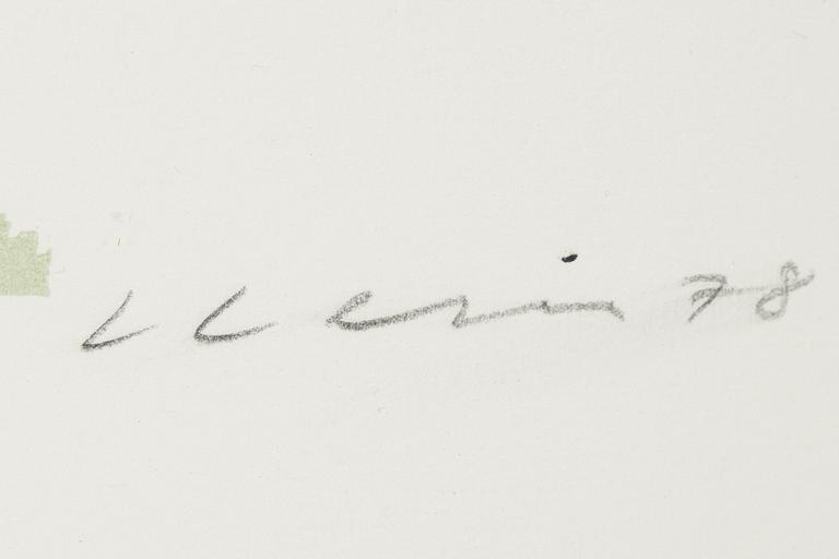 Lars Lerin, woodcut in colours, 1978, signed 234/310.