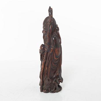 A Chinese Shoulao bamboo figure, Qing dynasty (1644-1912).