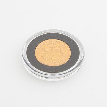 Guldmynt Sverige, Oscar II 10 kr, 1883, felpräglat.