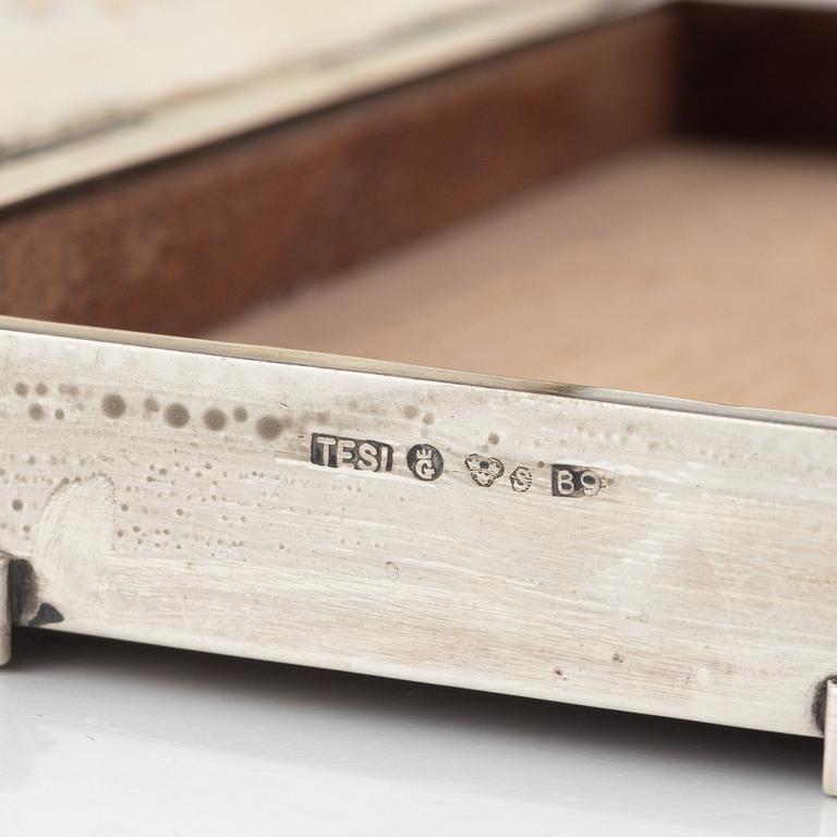 Cigarrettskrin, silver, TESI, Göteborg, 1952.
