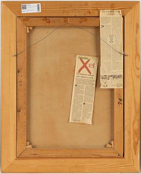 Sven X:et Erixson, mixed media on paper laid down on panel, signed and dated -56.