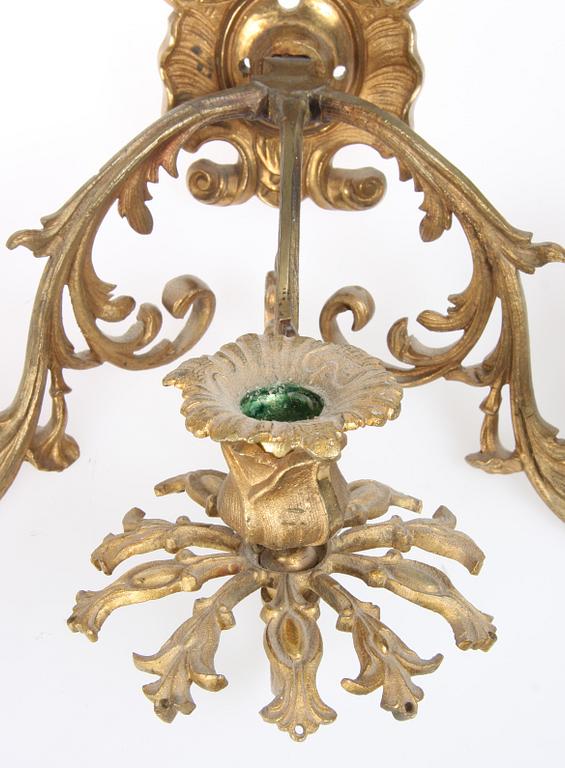 VÄGGLYSTRAR, ett par, oscarianska, 1800-talets slut.