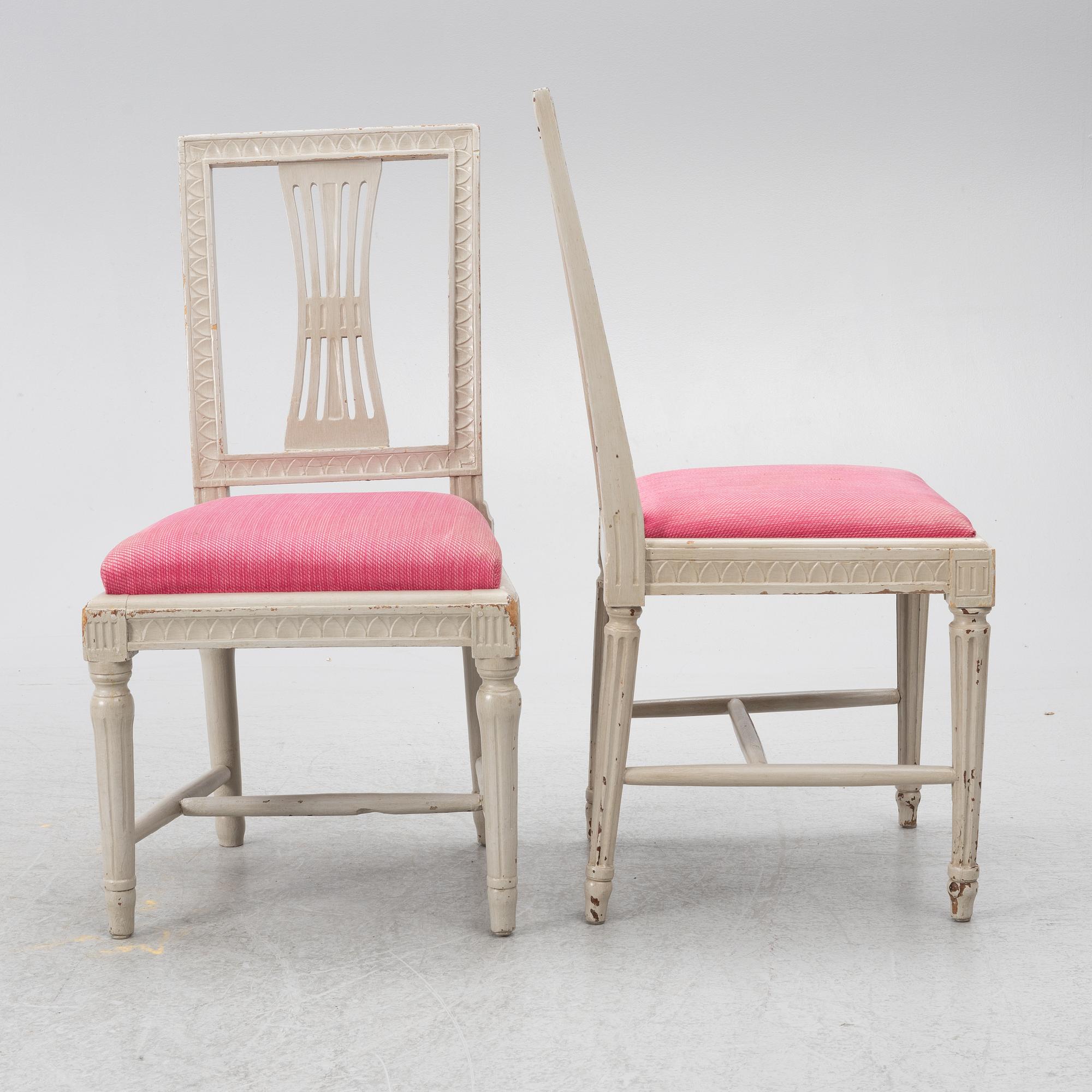 Stolar, 5 st, omkring år 1800, Sengustavianska.