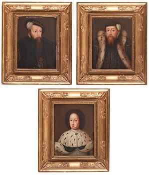 Ulrica Fredrica Pasch, "Gustaf I" (1496-1560), "Eric XIV" (1533-1577), "Carolus XI" (1655-1697).