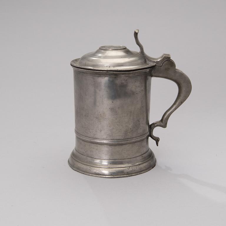 A FINNISH PEWTER TANKARD, Johan Lindblad, Turku 1861.