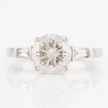 Ebba Brahe, ring, platinum with a round brilliant-cut diamond 2.26 ct.