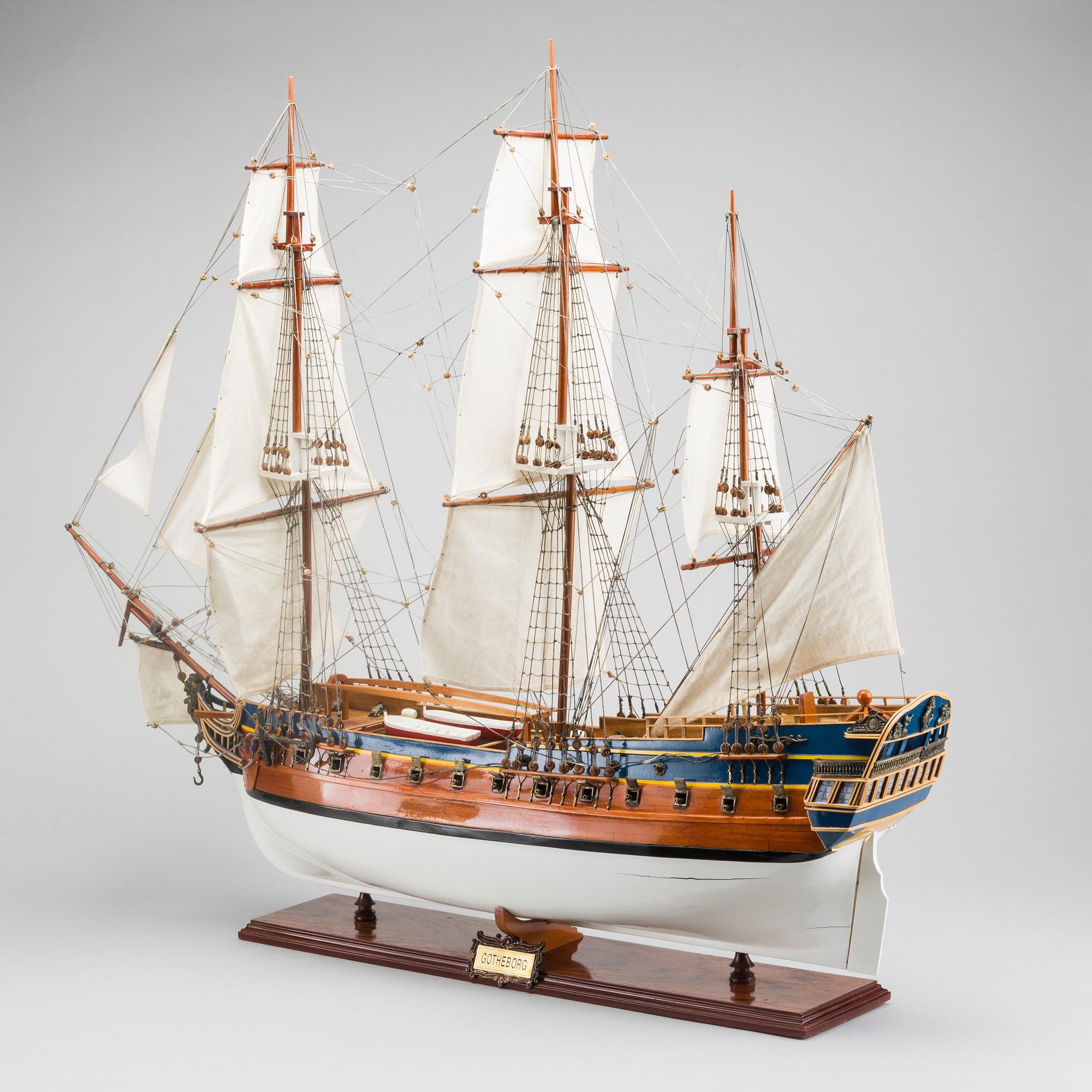Model ship, wood, "Gothenburg", late 20th century,