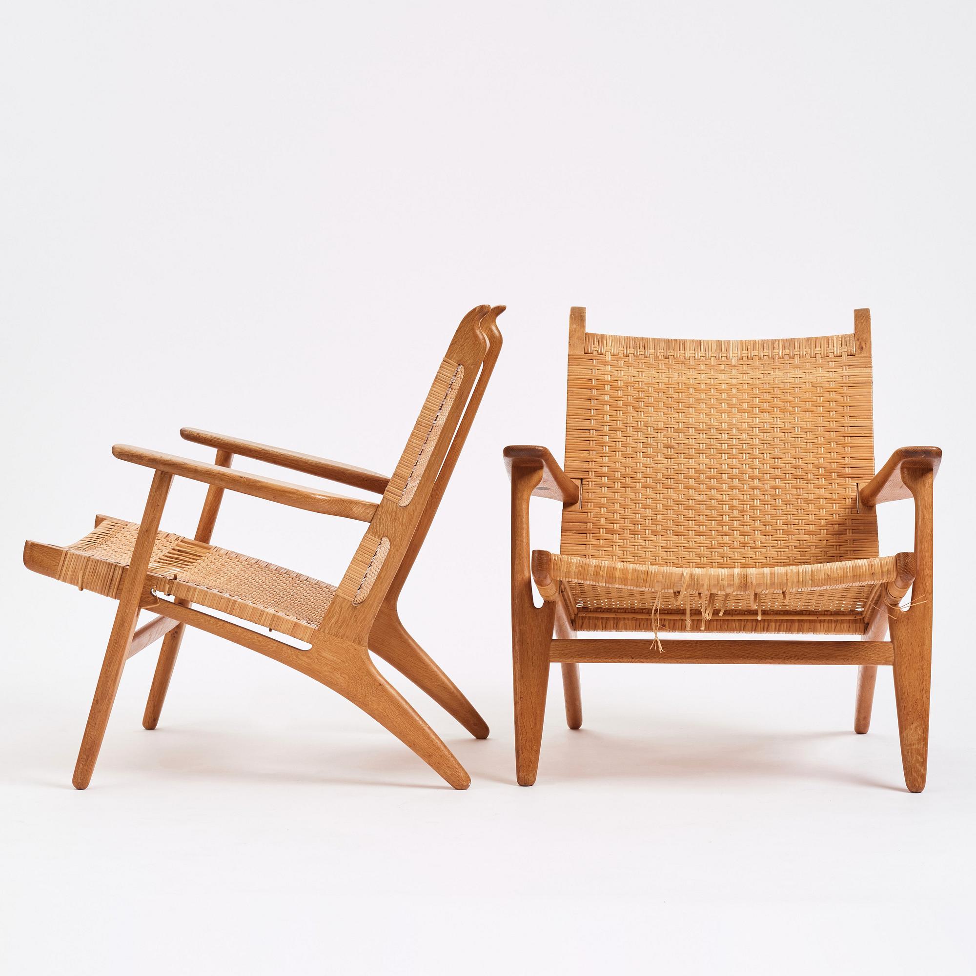 Hans J. Wegner, fåtöljer, ett par, CH27, Carl Hansen & Søn, Danmark 1950-60-tal.