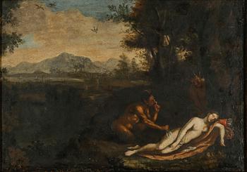 NICOLAS POUSSIN, hans efterföljd, olja på duk, 16/1700-tal.