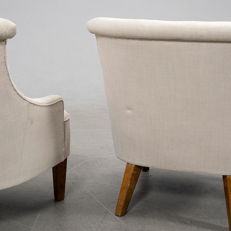 Fåtöljer, ett par, 1900-tal mitt.