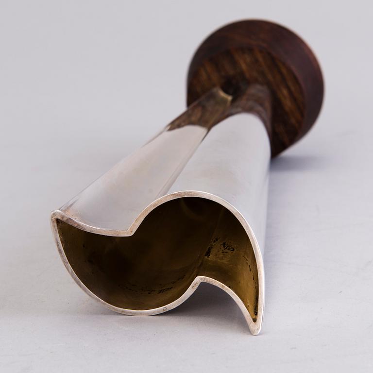 TAPIO WIRKKALA, a silver vase, 'Liekki' ('Flame'), marked TW, Kultakeskus, Tavastehus, Finland 1963.