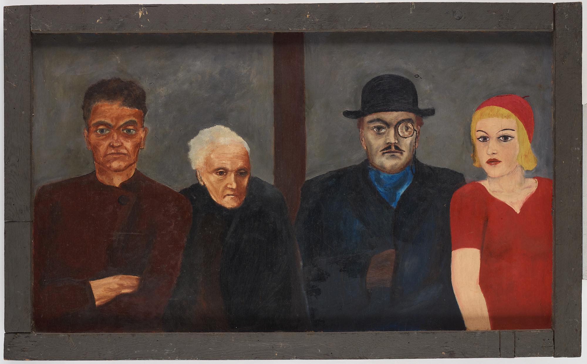 PETER WEISS, diptych, oil on panel,  signed Weiss and dated -35.