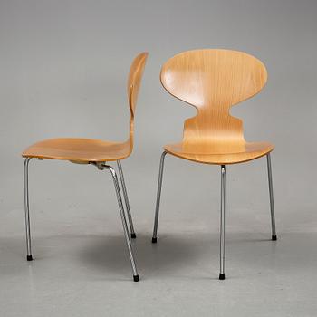 STOLAR, 6 stycken, "Myran", Arne Jacobsen, Fritz Hansen, 1900-talets fjärde kvartal.