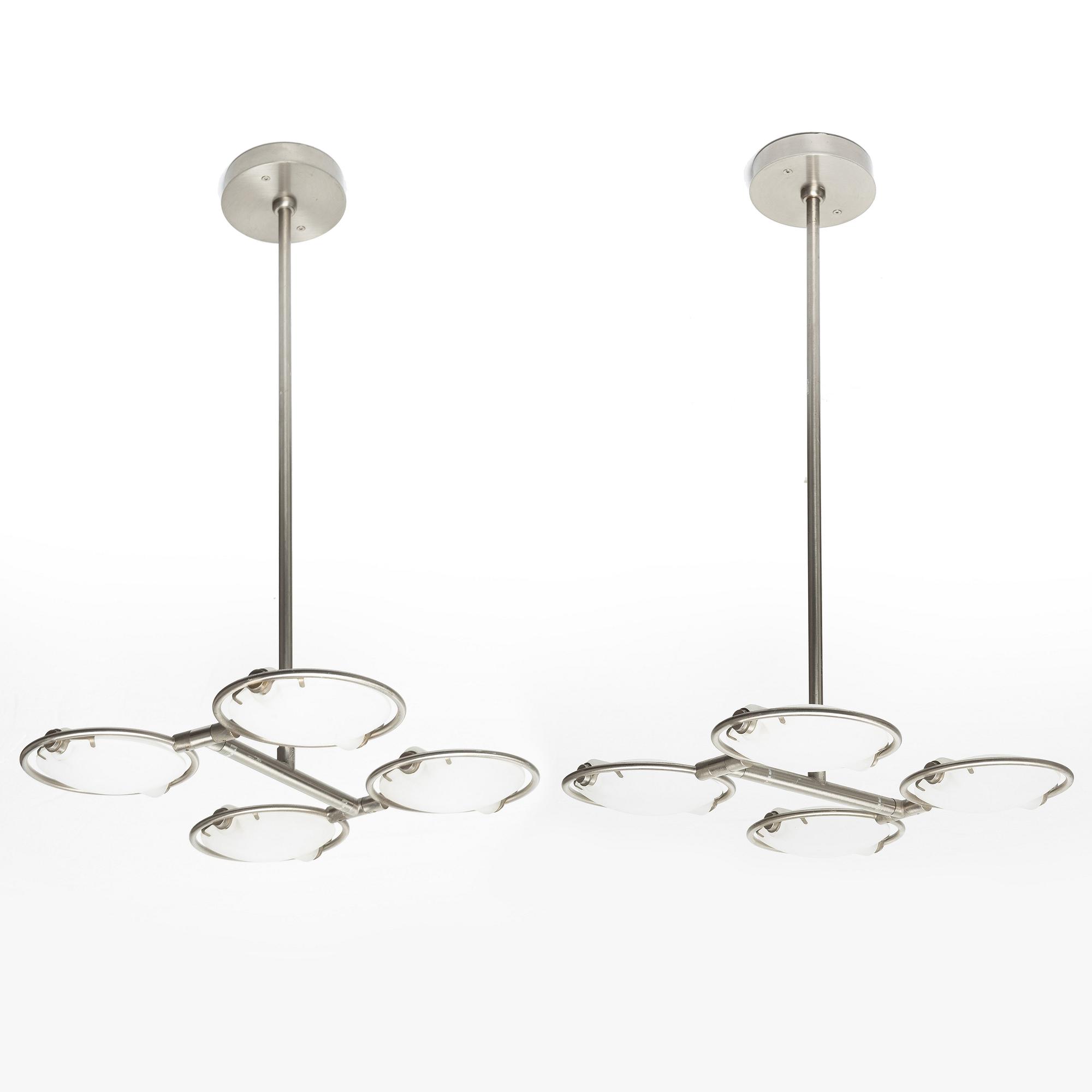 Fontana Arte, ceiling lamps, a pair, "Nobi".