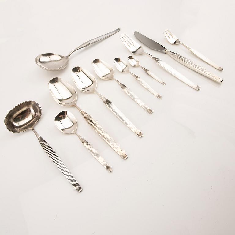 Henning Seidelin, cutlery set 78 pieces "Savoy" silver-plated for Frigast Denmark from the 1960s.
