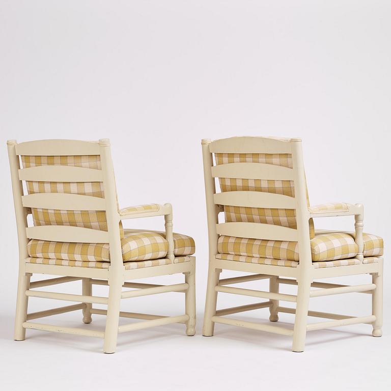 A pair of Gustavian 'Gripsholm' armchairs, late 18th century.