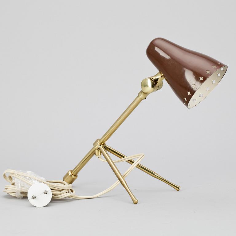 BORDSLAMPA, mässing, Boris Lacroix, Frankrike, 1900-talets mitt.