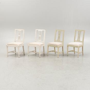 A set of four late Gustavian chairs, circa 1800.