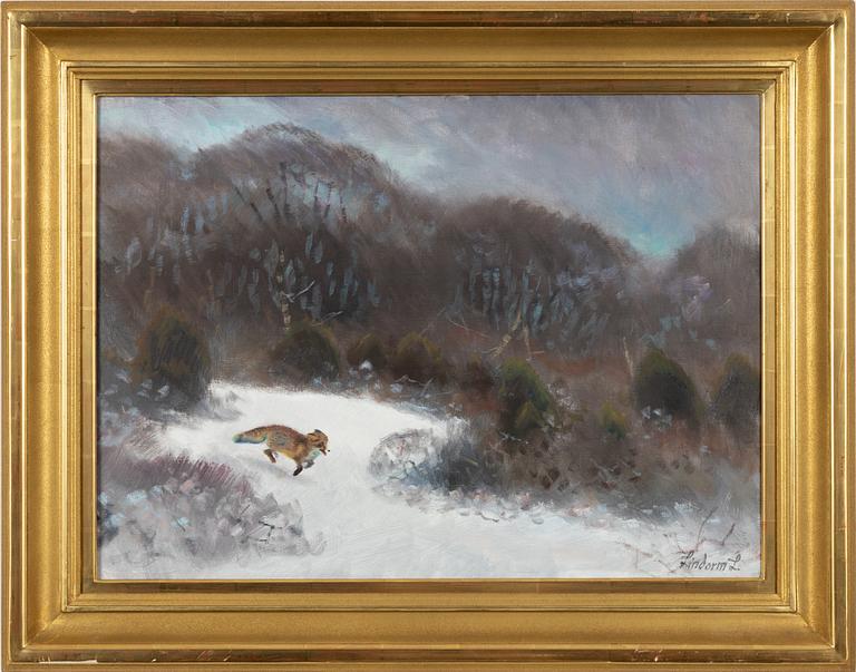 Lindorm Liljefors, Fox in Winter Landscape.