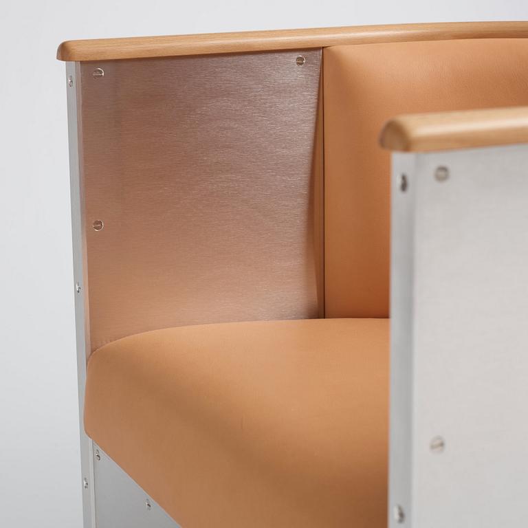 Mats Theselius, a pair of 'Aluminium' easy chairs, Källemo, Sweden, post 1990.
