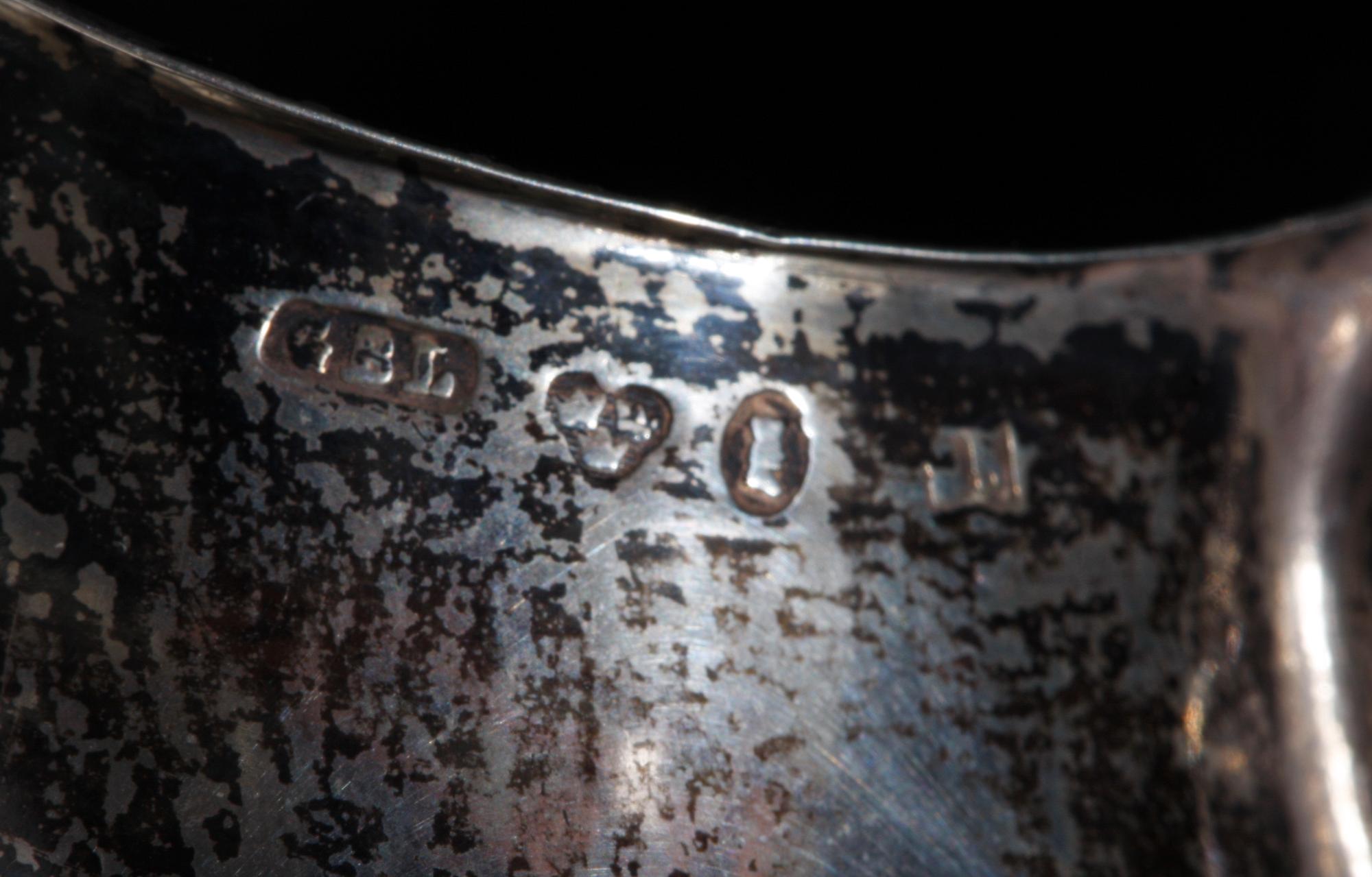 GRÄDDKANNA, silver. Stockholm 1800-tal.