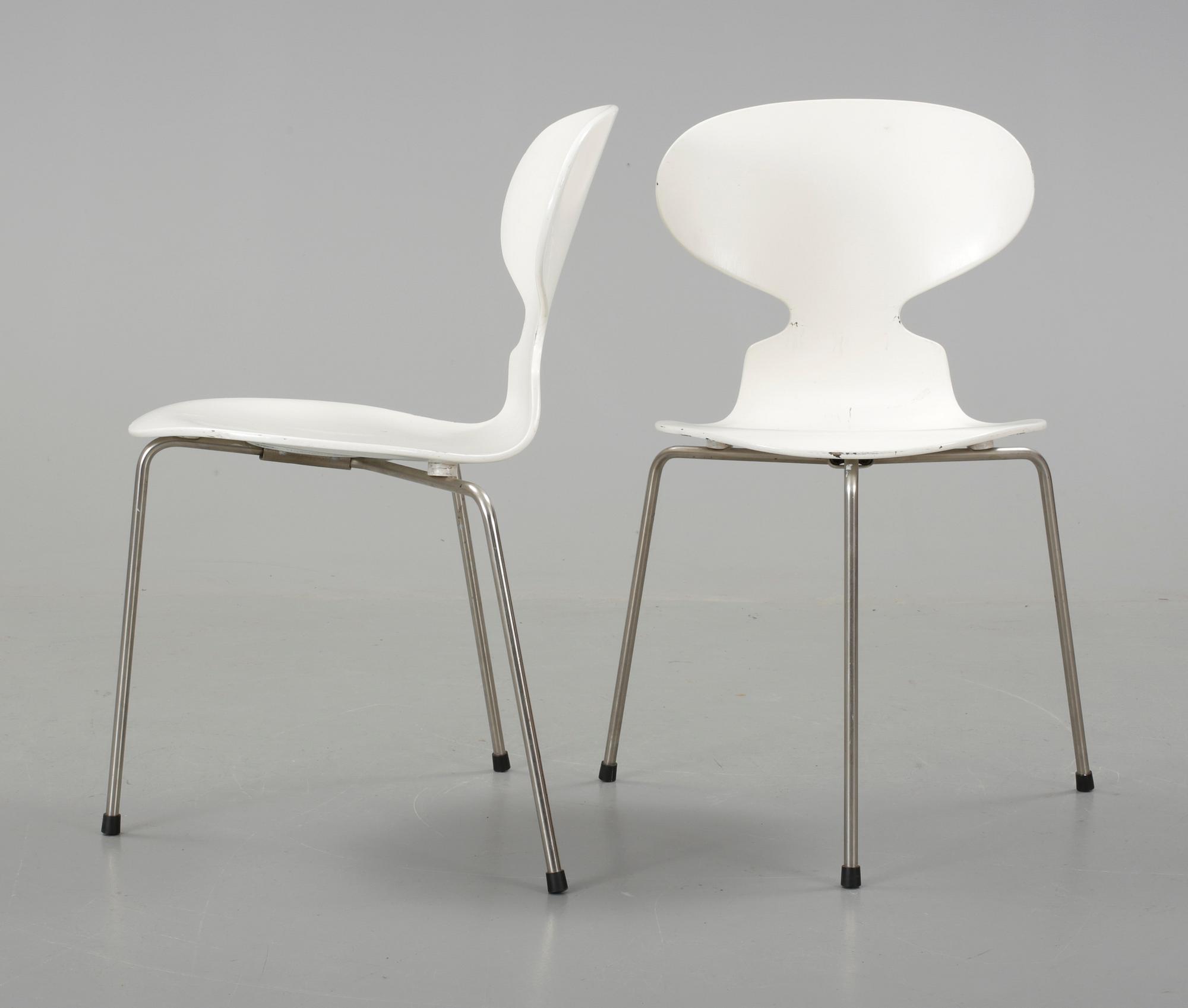 STOLAR, ett par, "Myran, Arne Jacobsen, Fritz Hansen, 1900-talets andra hälft.