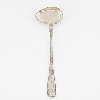 A silver soup lable by Johan Niklas Palm, Visby, Sweden, 1851.