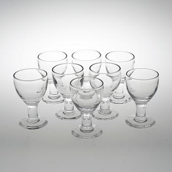 VIN-/ÖLGLAS, 8 st, "Ruben", Signe Persson Melin, Boda glasbruk, formgivna 1967.