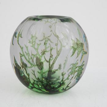 Edward Hald, a glass vase, "Fiskgraal", Orrefors, Sweden.