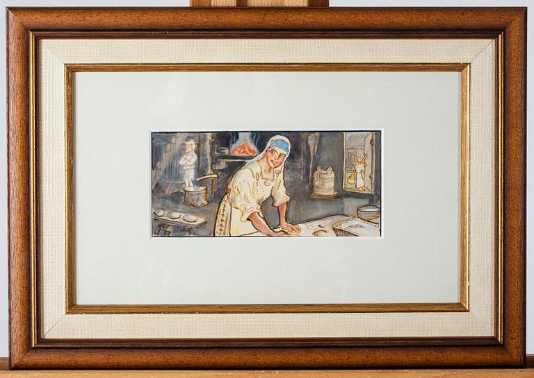 AARNO KARIMO, gouache, signerad.