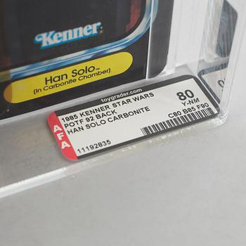 STAR WARS, Han Solo Carbonite POTF 92 back AFA80 Y-NM, Kenner 1985.