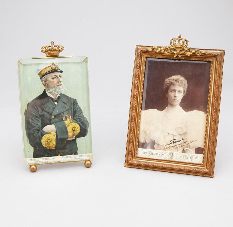 KUNGLIGA BILDER MED RAM, 2st, Maria Theresia arvprinsessa av Hohenzollern och Kung Oscar II av Sverige.