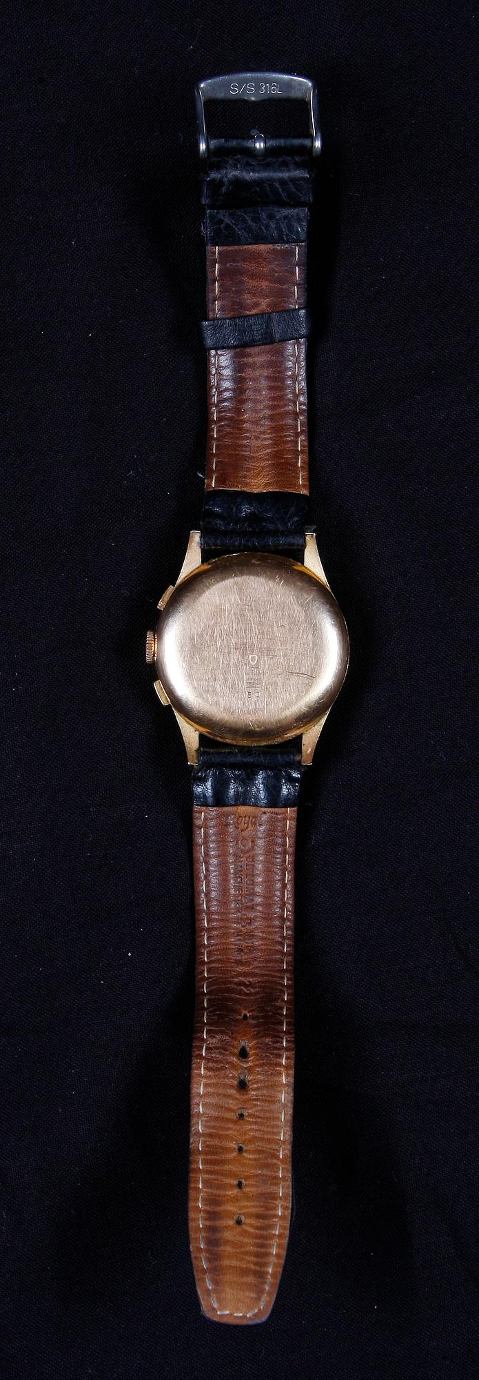 ARMBANDSUR, guld 18k Chronographe Suisse.