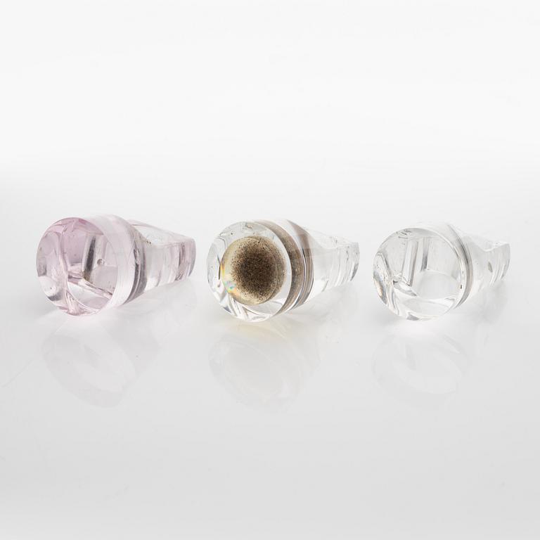 Siv Lagerström, three acrylic plastic rings, 1970s.