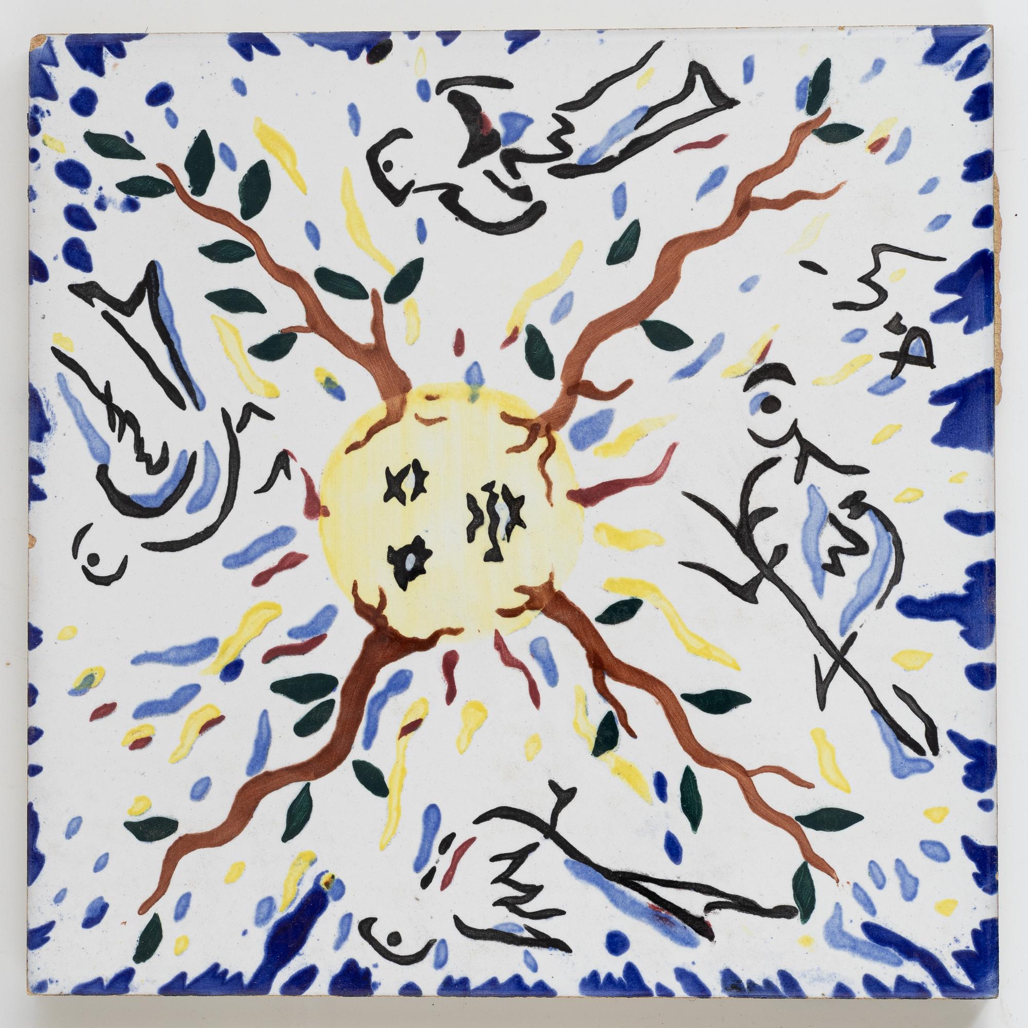 Salvador Dalí, after. A set of six earthenware tile plates, Spain.