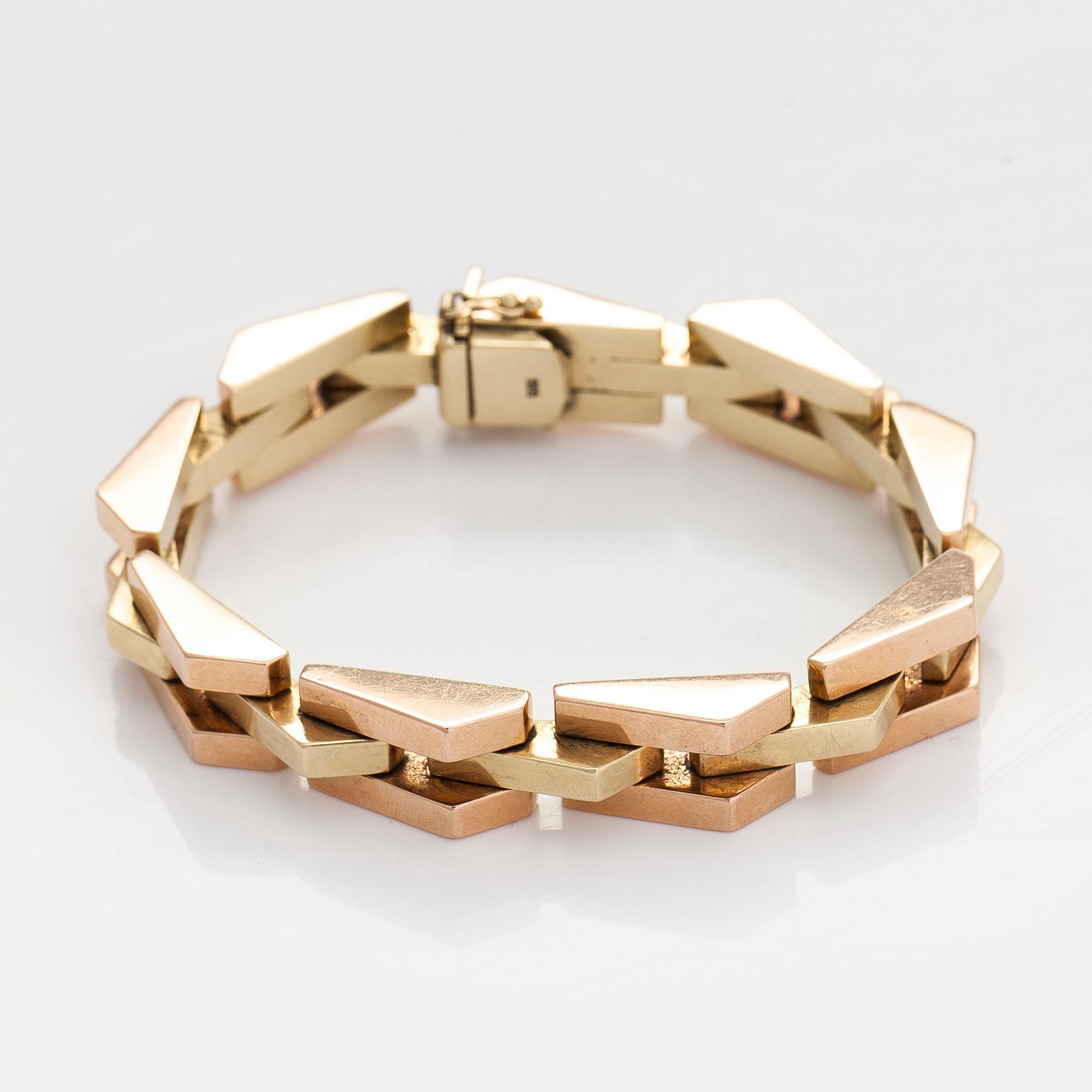 Armband, 14K tvåfärgers guld.