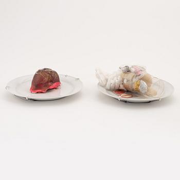 Kjartan Slettemark, multiples/plates, 7, mixed media, 1988, signed 16/24, 4/24, 8/24, 21/24, 3/24, 7/24.