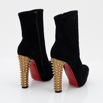 Christian Louboutin, a pair of suede and studs boots, size 36 1/2.